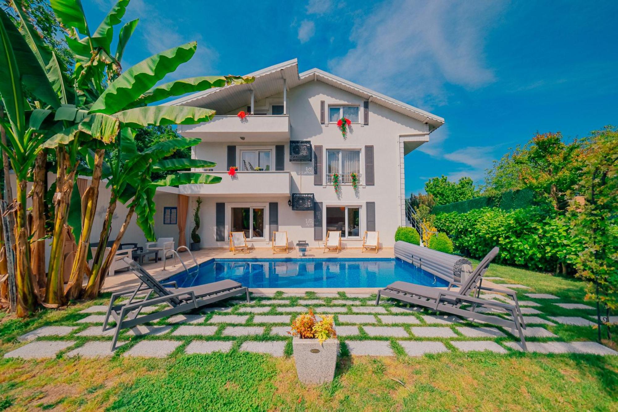 Villa Atlas Muhafazakar Havuzlu, Mustakil Genis Bahceli 萨潘贾 外观 照片