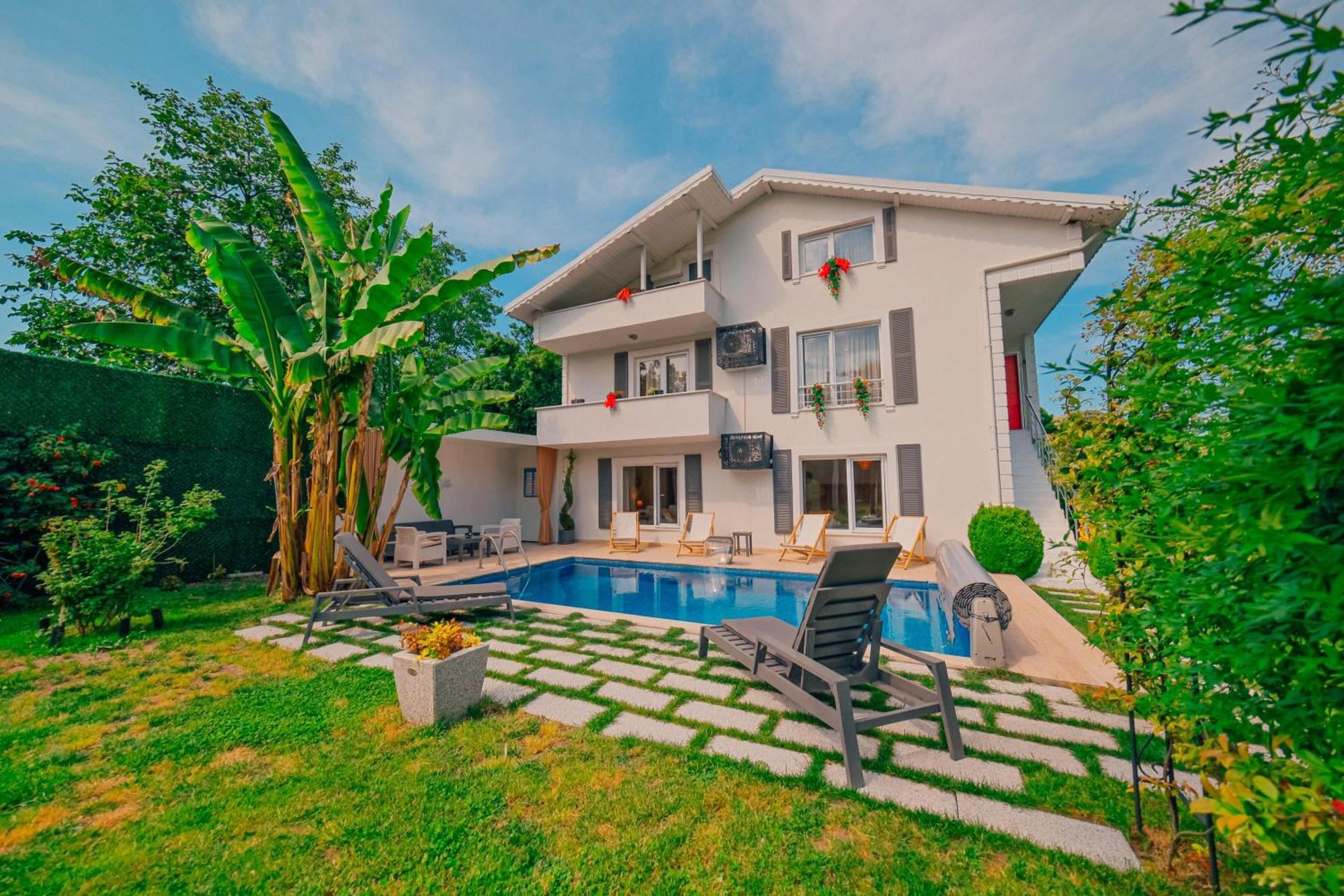 Villa Atlas Muhafazakar Havuzlu, Mustakil Genis Bahceli 萨潘贾 外观 照片