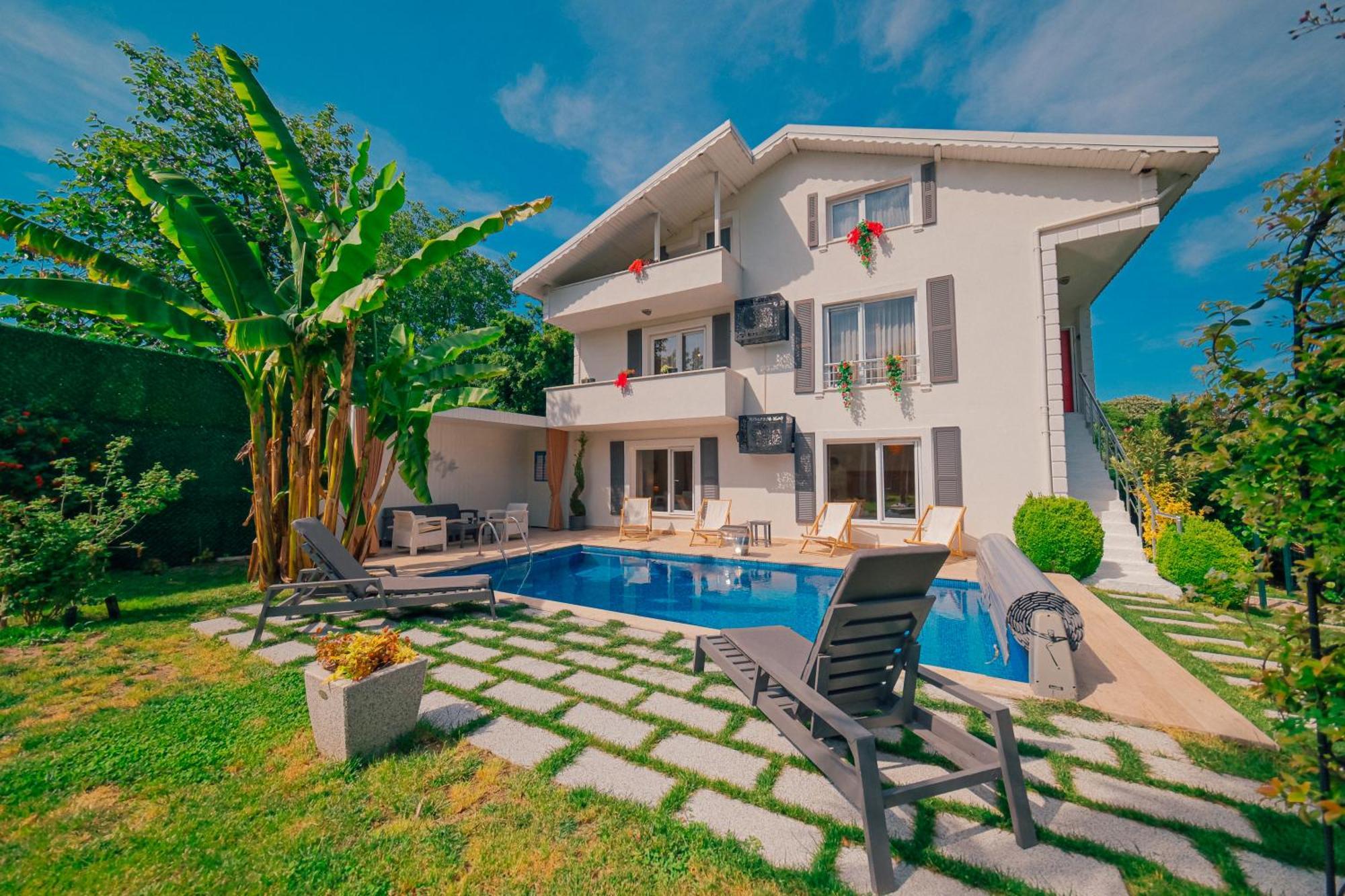 Villa Atlas Muhafazakar Havuzlu, Mustakil Genis Bahceli 萨潘贾 外观 照片