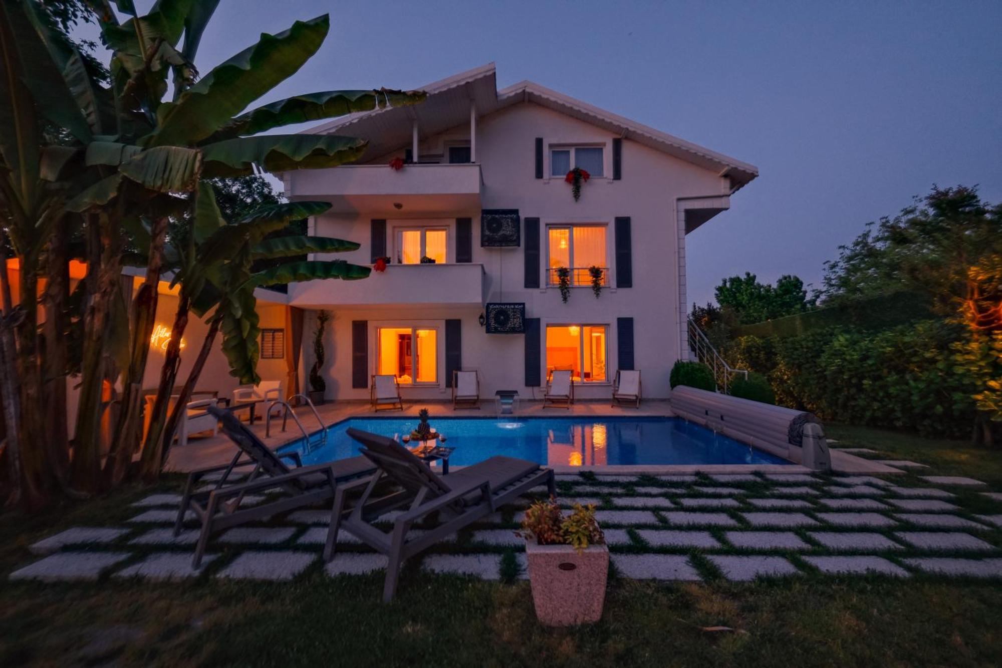 Villa Atlas Muhafazakar Havuzlu, Mustakil Genis Bahceli 萨潘贾 外观 照片